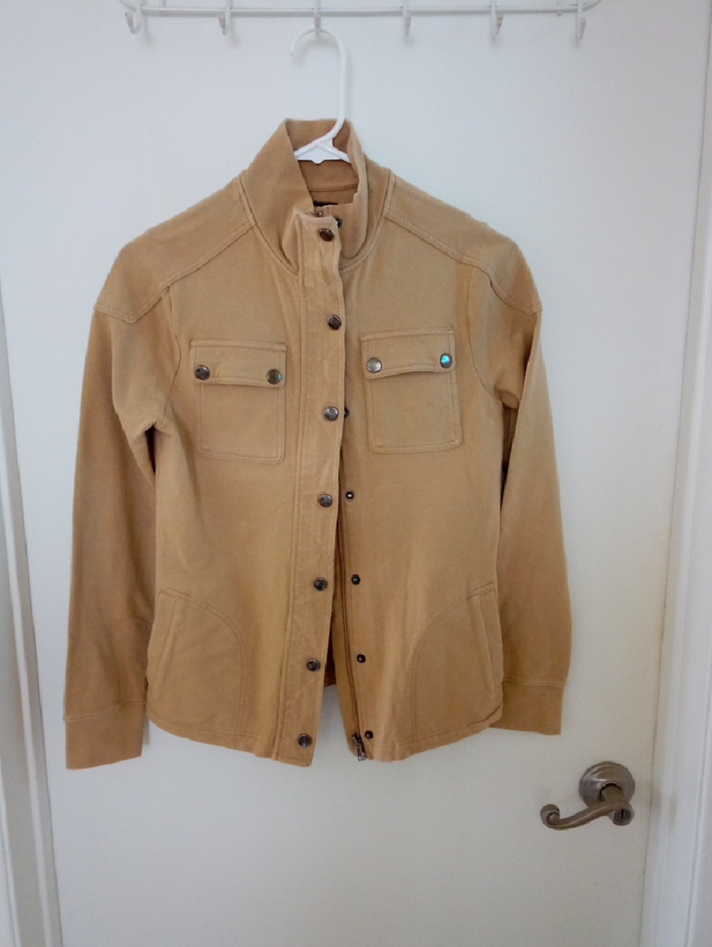 M Collection Caramel Tan Snap Shirt Jacket